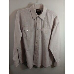 Vintage Wrangler Gold Men's Long Tails Button Down Western Shirt Size XL Cotton